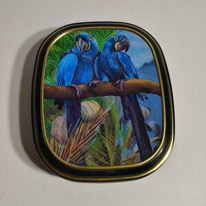 VTG Bentley's Of London Candy Tin Blue Hyacinth Macaw Parrot Endangered Species